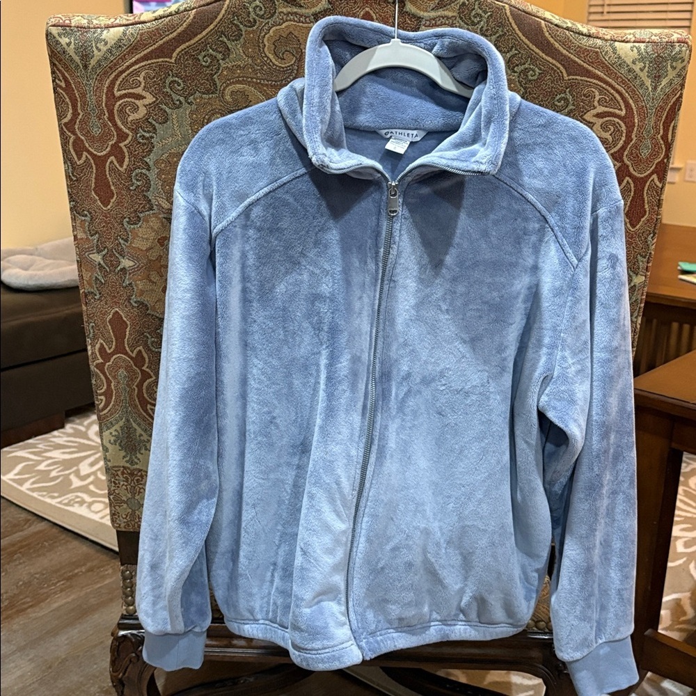 Athleta Recover Cozy Karma Full Zip Jacket Large Gray Blue - Picture 11 of 12